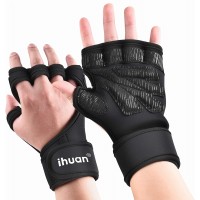 Updated 2021 Ventilated Weight Lifting Gym Workout Gloves Full Finger with Wrist Wrap Support for Men & Women, Full Palm Protection, for Weightlifting, Training, Fitness, Hanging, Pull ups