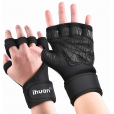 Updated 2021 Ventilated Weight Lifting Gym Workout Gloves Full Finger with Wrist Wrap Support for Men & Women, Full Palm Protection, for Weightlifting, Training, Fitness, Hanging, Pull ups